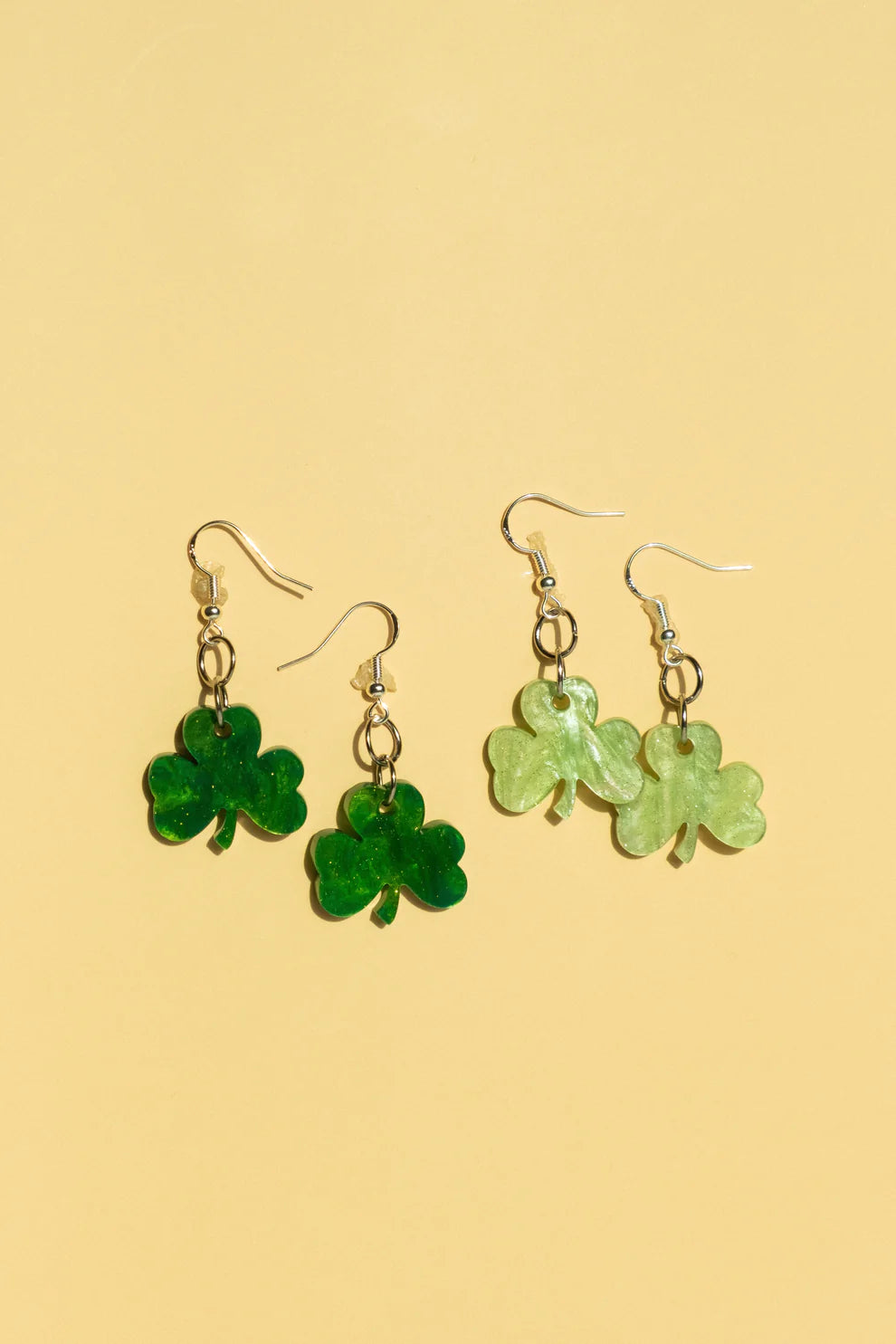 Handmade Shamrock Earrings Emerald Green