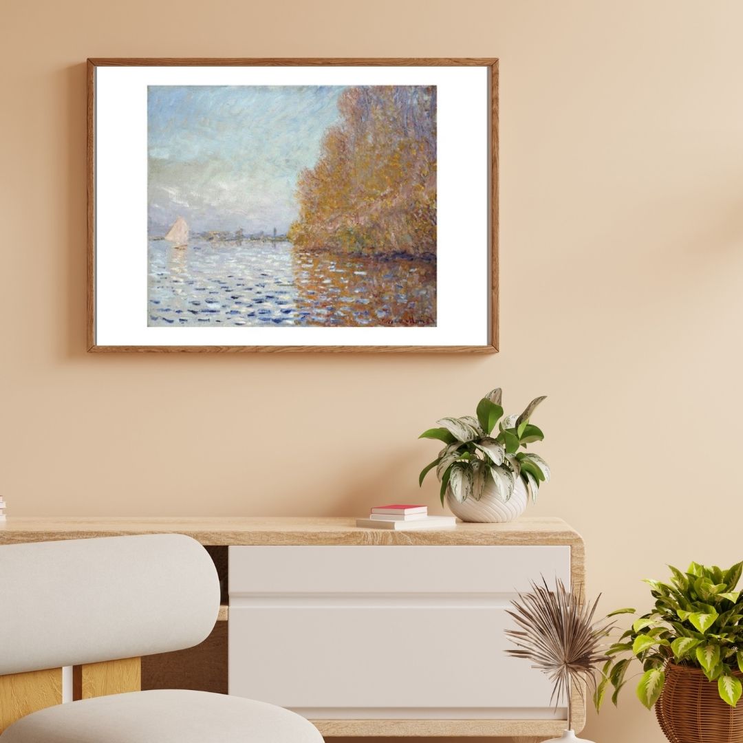Argenteuil Basin with a Single Sailboat Canvas Print