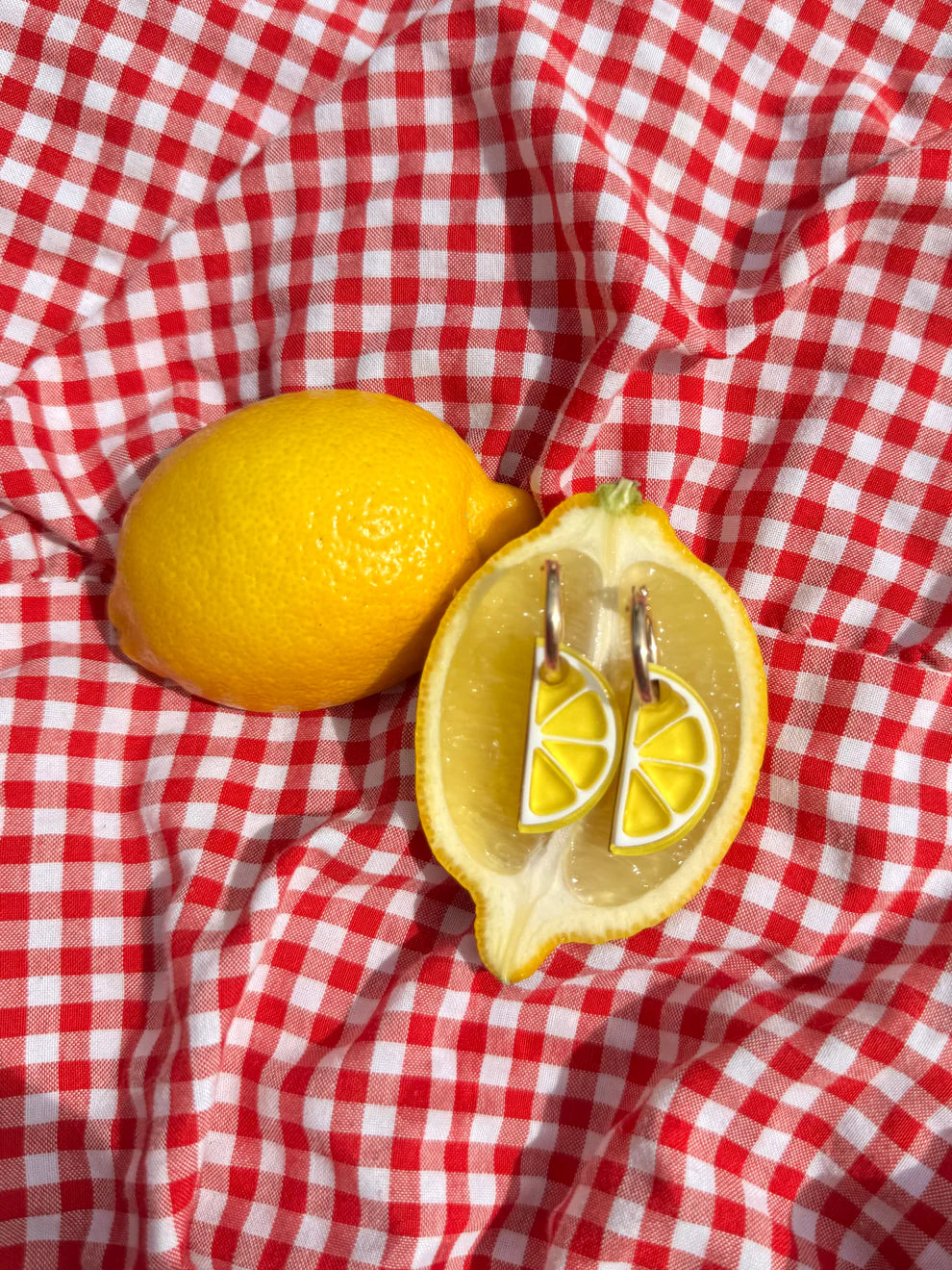 Lemon Slice Hoop Earrings