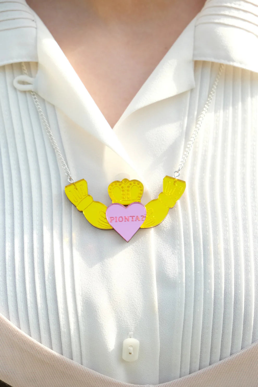 Claddagh Ring Pionta Necklace
