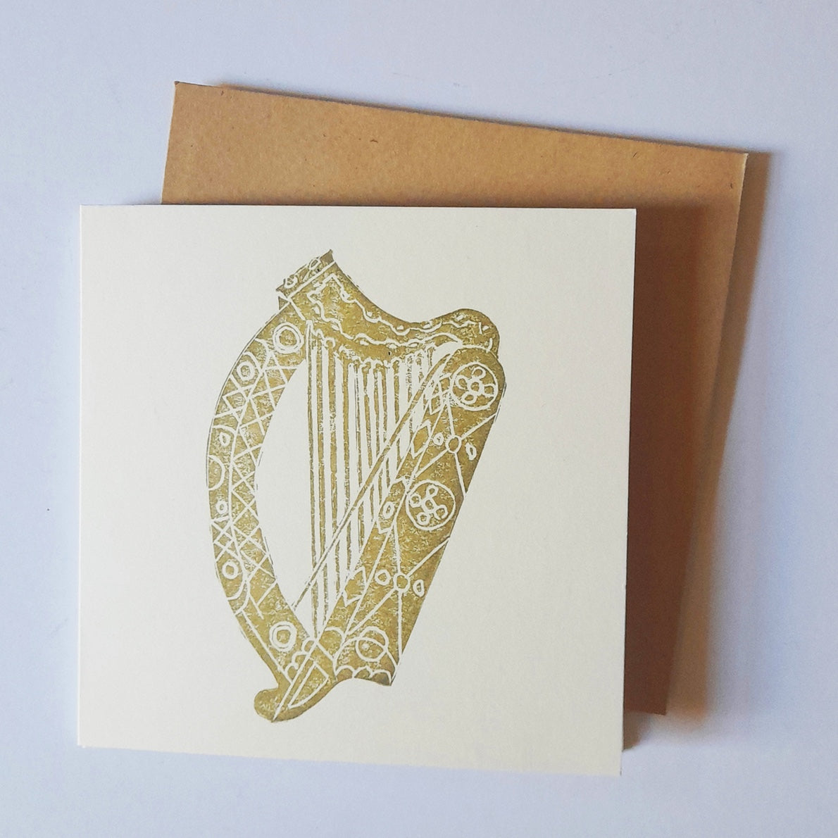 Harp Old Gold Greeting Card - Adelle Hickey