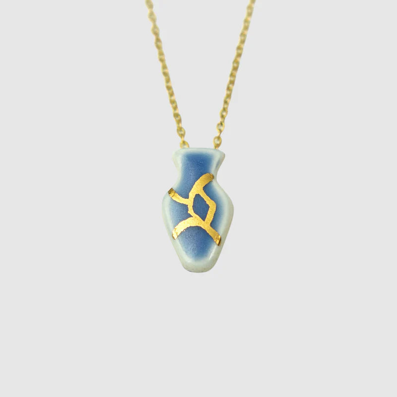 Kintsugi Tiny Vase Necklace - Danu Ceramics