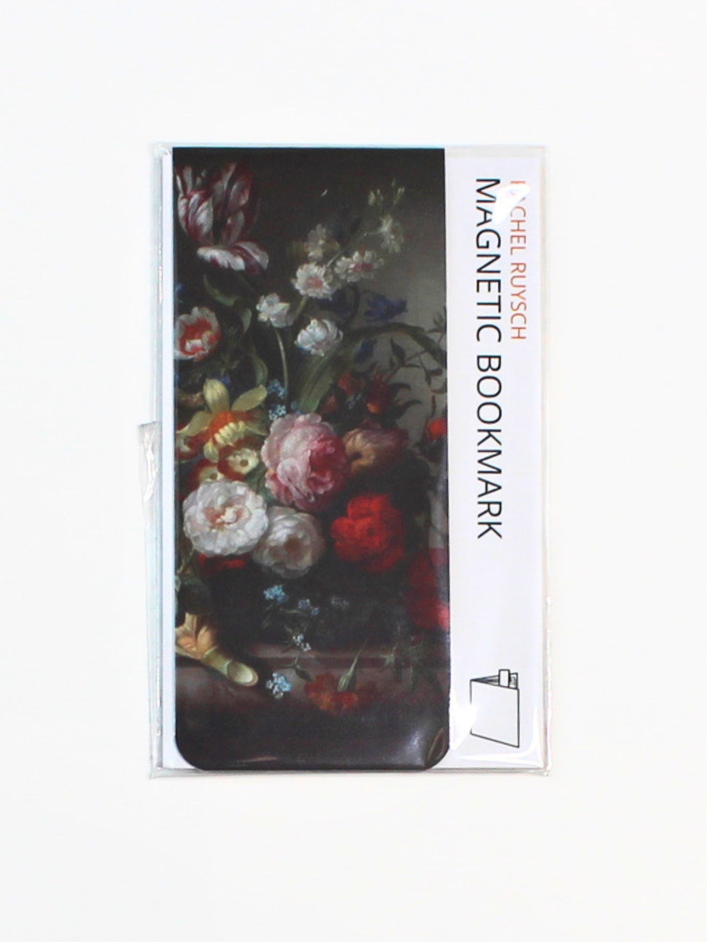 National Gallery of Ireland magnetic bookmark in its packaging featuring A Vase of Flowers with an Ear of Corn by Rachel Ruysch