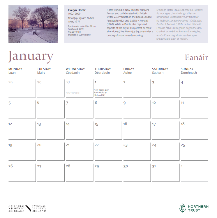 National Gallery of Ireland 2026 Calendar