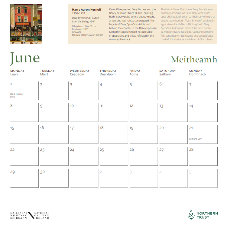 National Gallery of Ireland 2026 Calendar