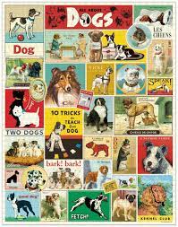 Vintage Dog Cavallini 1000pc Jigsaw Puzzle