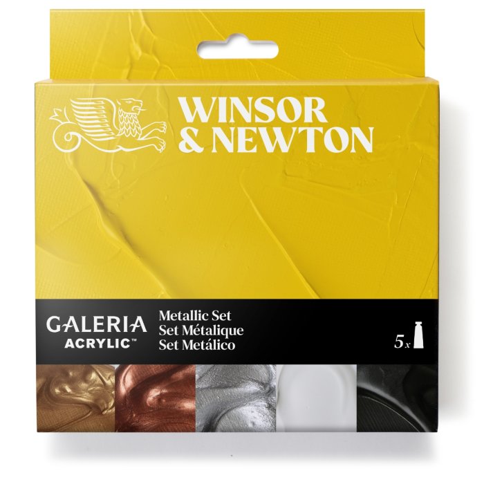 Metallic Acrylic Paint 5 X 60ml Tube Set Winsor & Newton