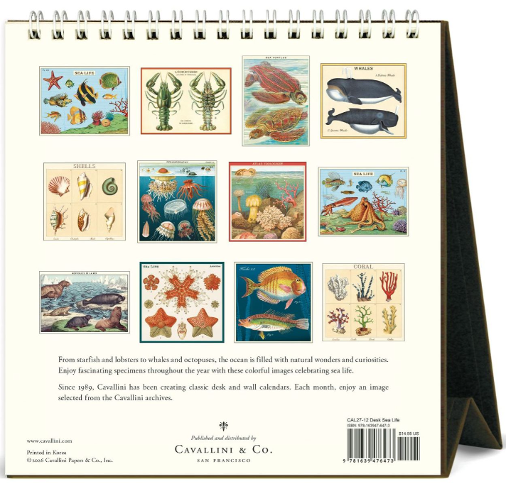 Sea Life Desk Calendar 2027