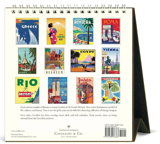 Vintage Travel Desk Calendar 2027