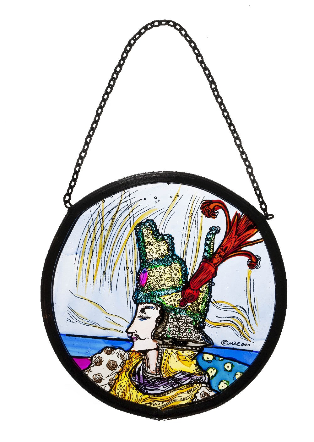 Nightingale Stained Glass Circular Reproduction