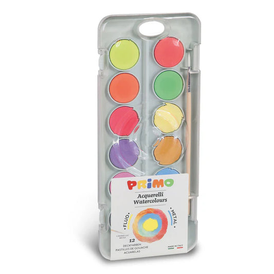 Set of 12 Neon and Metallic Watercolour Paints