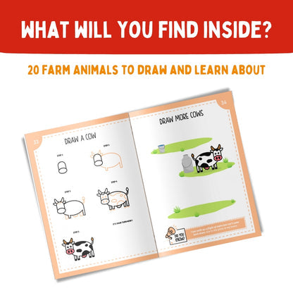 Step-By-Step Drawing Book - Cute Farm Animals