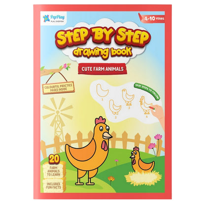 Step-By-Step Drawing Book - Cute Farm Animals