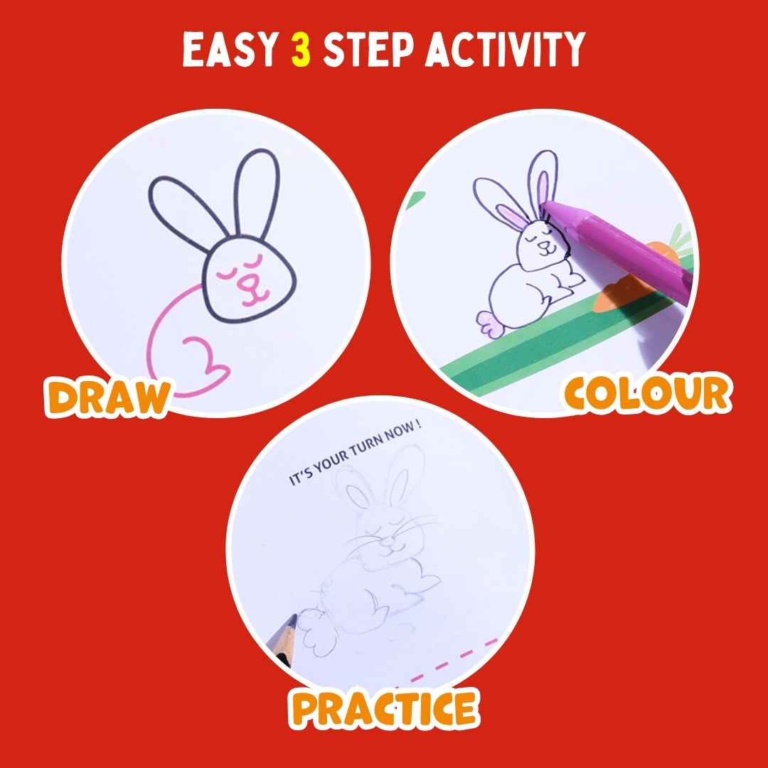 Step-By-Step Drawing Book - Cute Farm Animals