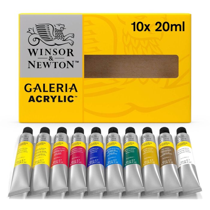 Galeria Acrylic Paint 10 X 20ml Tube Set