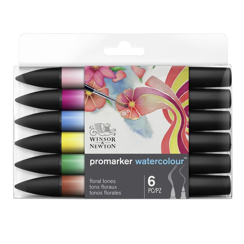 Pack of Winsor & Newton watercolor markers with a colorful design on the packaging.