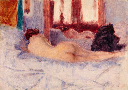 A Reclining Nude before a Mirror Art Print
