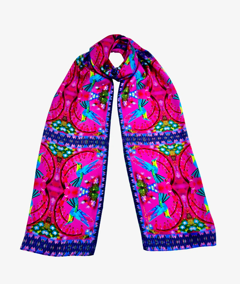 Bleeding Heart Silk Scarf 32 cm x 200 cm