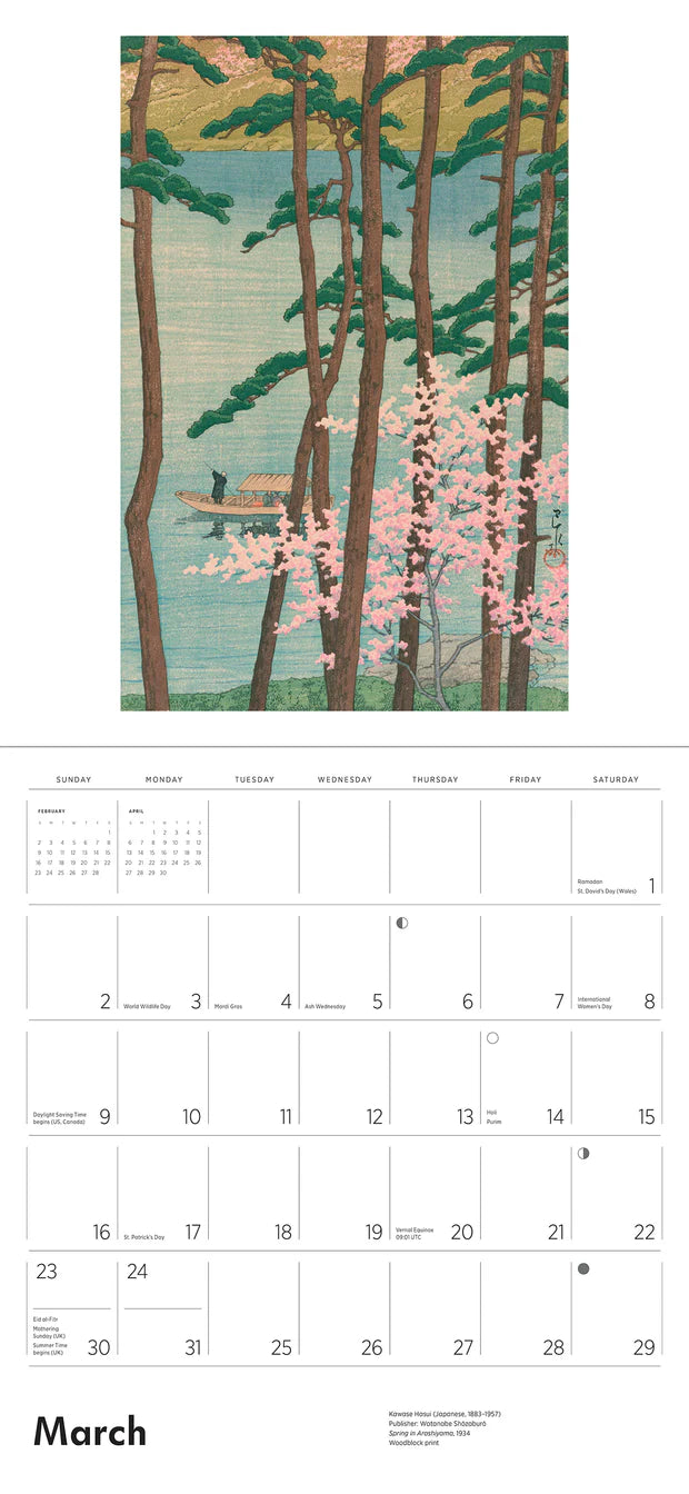 Kawase Hasui 2025 Wall Calendar