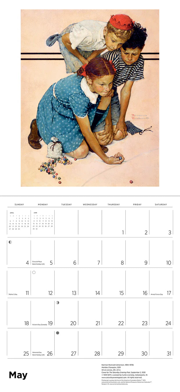 Norman Rockwell: The Saturday Evening Post 2025 Wall Calendar