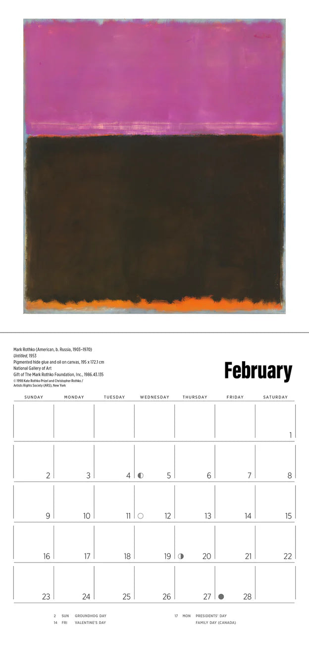 Rothko 2025 Mini Wall Calendar