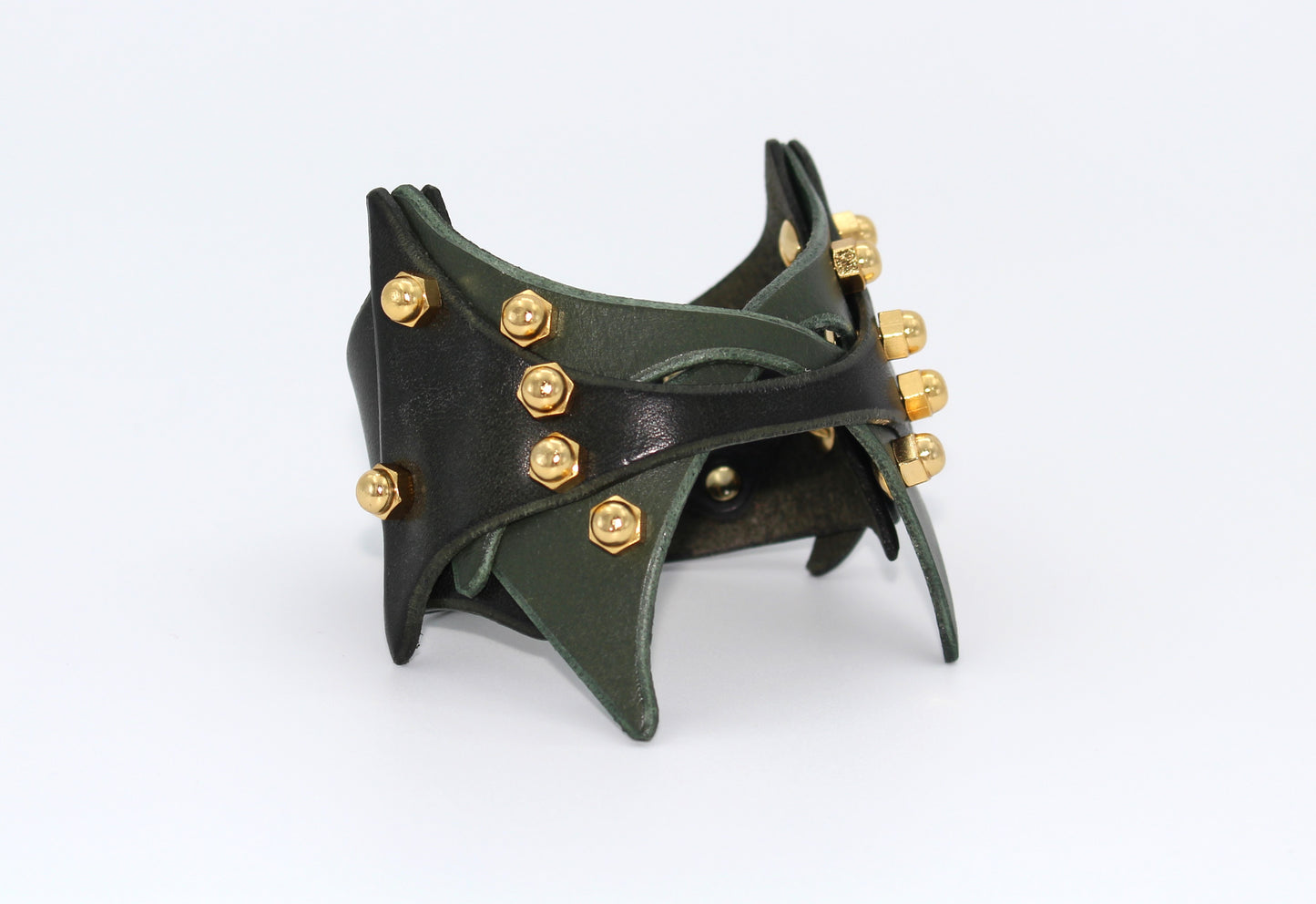 Green WB Criss-Cross Cuff- Una Burke