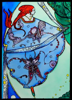Elf Hill Window Cling A4 - Winged Heart