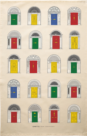 Irish Georgian Doors Tea Towel by Clover Rua