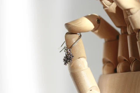 Delicate Pine Cone Earrings | Silver Plated