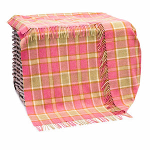 Pink Sage Check Lambswool Throw
