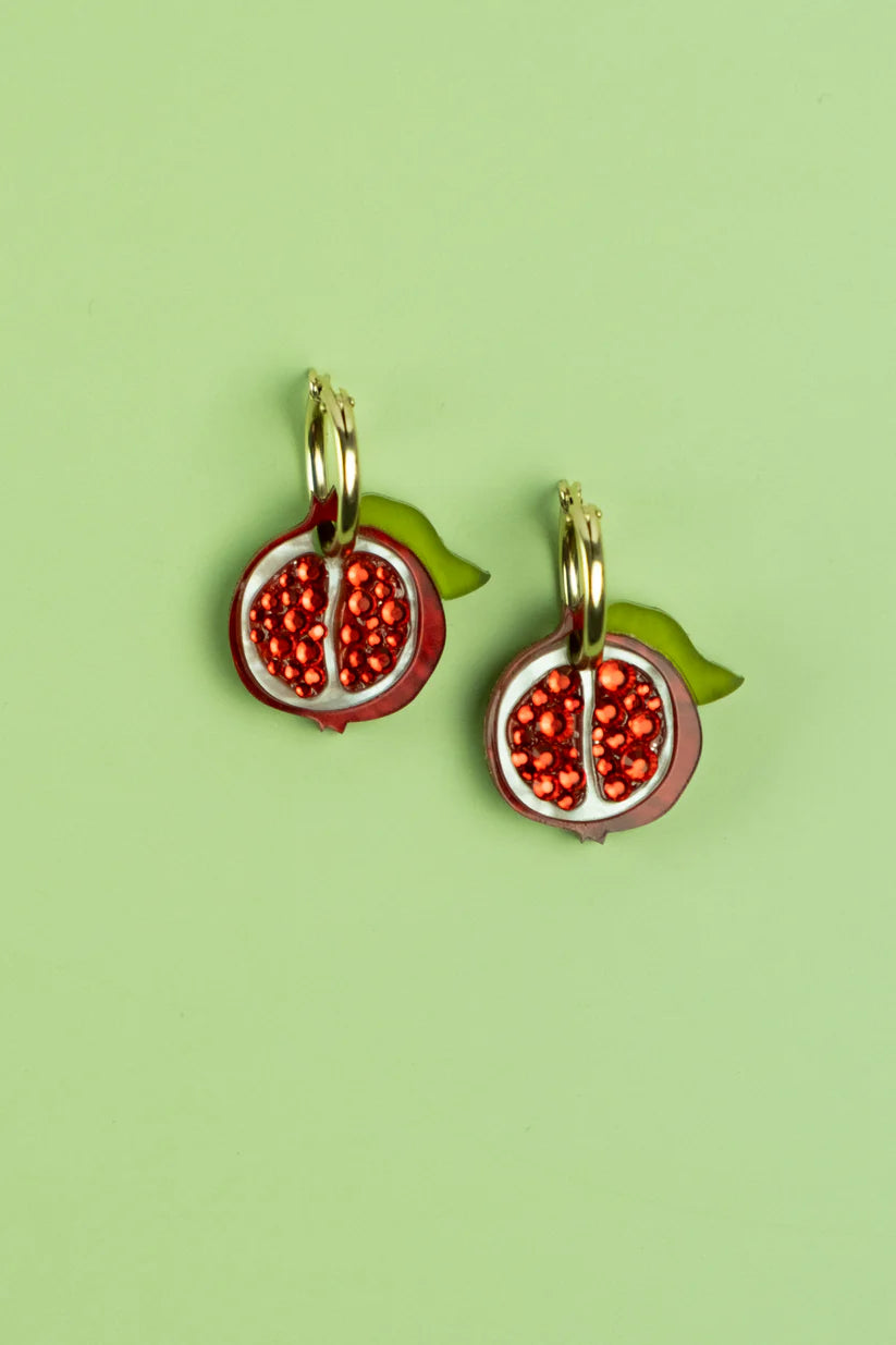 Pomegranate Hoop Earrings - Cuteryko