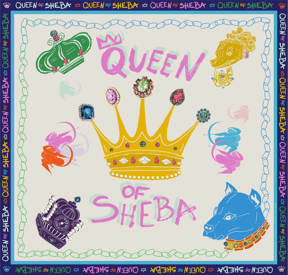 Queen of Sheba - White Silk Scarf by Natalie B Coleman