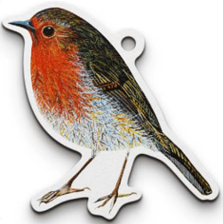 Robin Wooden Hanging Christmas Decoration