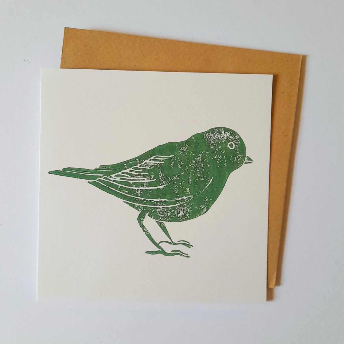 Green Sparrow Greeting Card