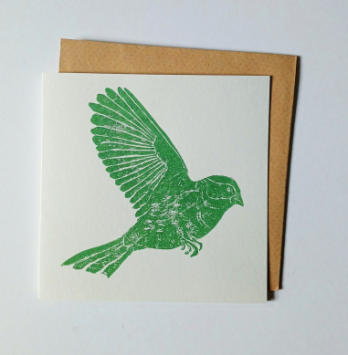 Sparrow in flight Greeting Card - Adelle Hickey