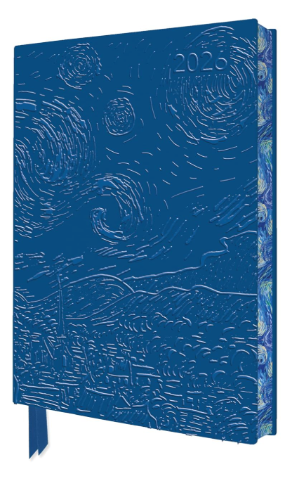 V. van Gogh: The Starry Night Artisan Art Vegan Leather Diary 2026 - Flame Tree Publishing