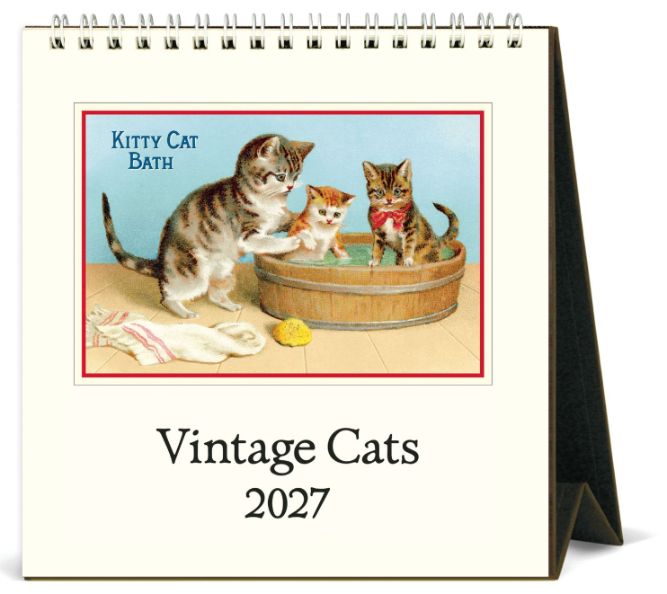 Vintage Cats Desk Calendar 2027