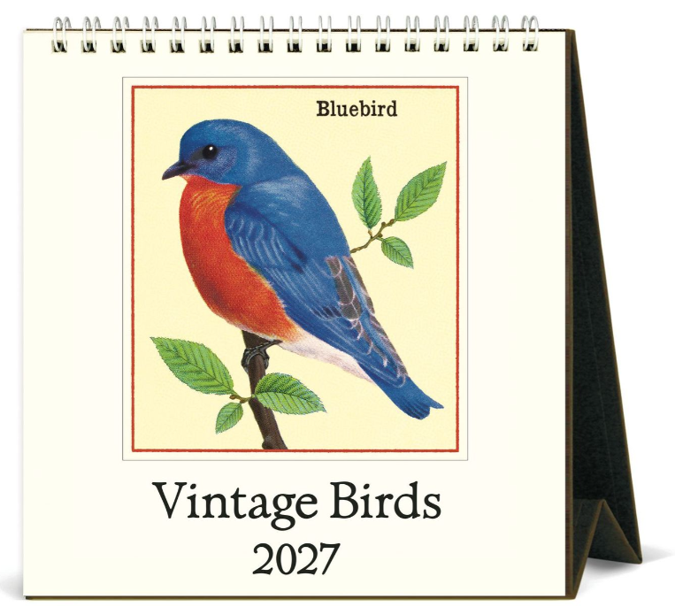 Vintage Birds Desk Calendar 2027