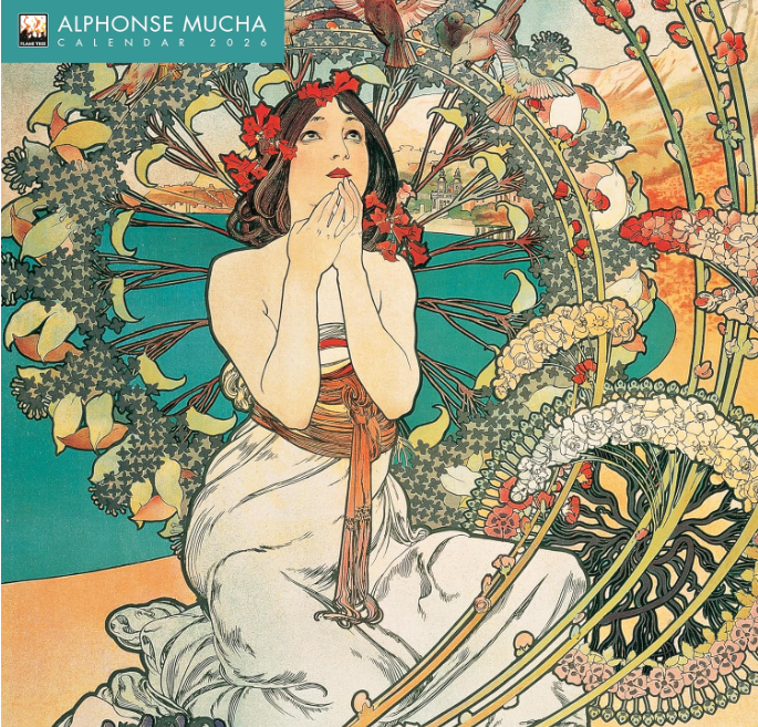 Alphonse Mucha Wall Calendar 2026 - Flame Tree Publishing