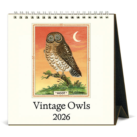 Owls Desk Calendar 2026
