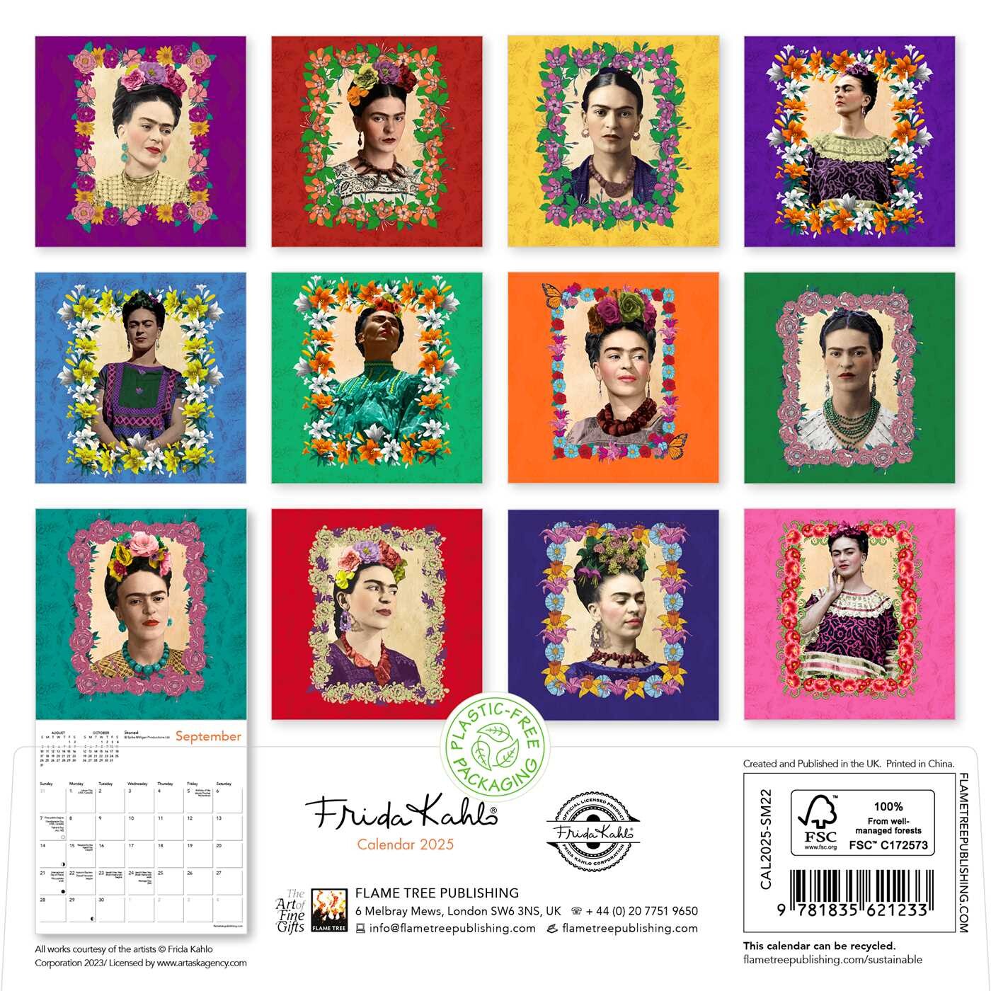 Frida Kahlo Wall Calendar 2025