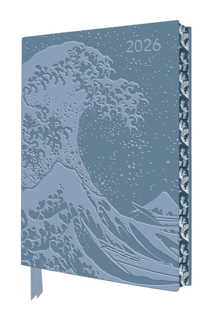 Katsushika Hokusai: The Great Wave Artisan Art Vegan Leather Diary 2026 - Flame Tree Publishing