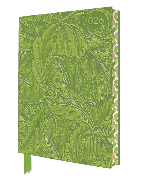 William Morris: Acanthus Artisan Art Vegan Leather Diary 2026 - Flame Tree Publishing