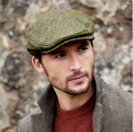 Moss Green Donegal Tweed Cap