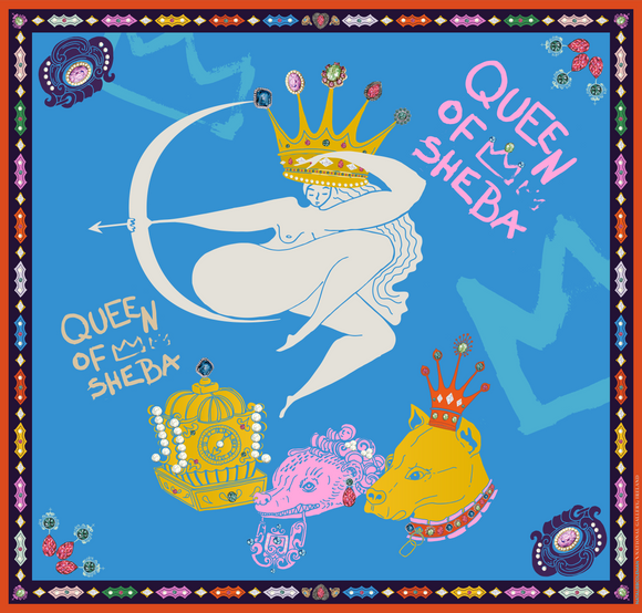 Queen of Sheba - Blue Silk Scarf by Natalie B Coleman