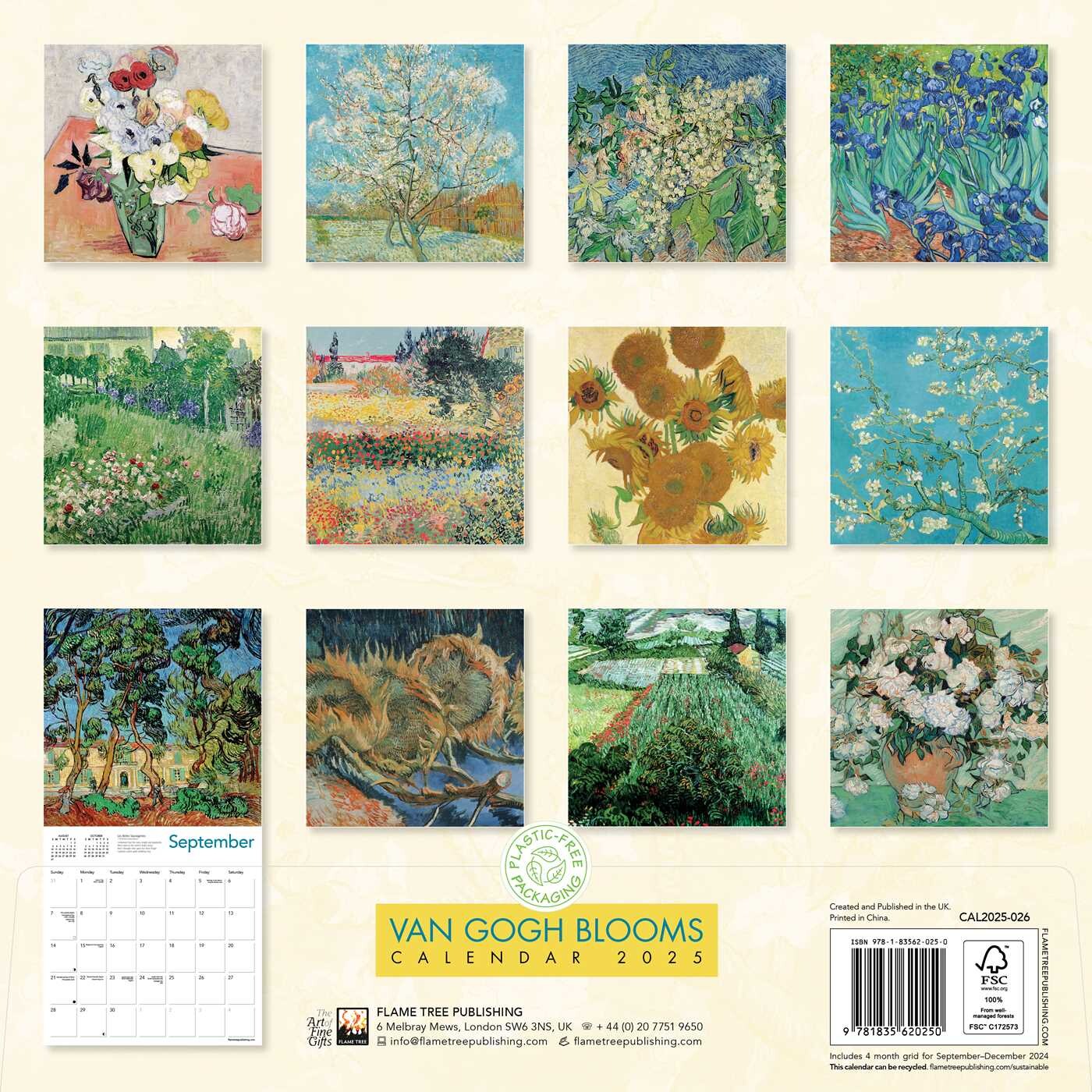 Vincent van Gogh Blooms Wall Calendar 2025