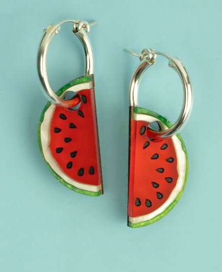 Watermelon Hoop Earrings