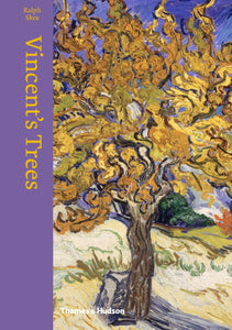 An impressionist painting of a near golden tree with visible brush strokes.  The title is in gold letters vertically down the left side in a purple bar that wraps round onto the binding.