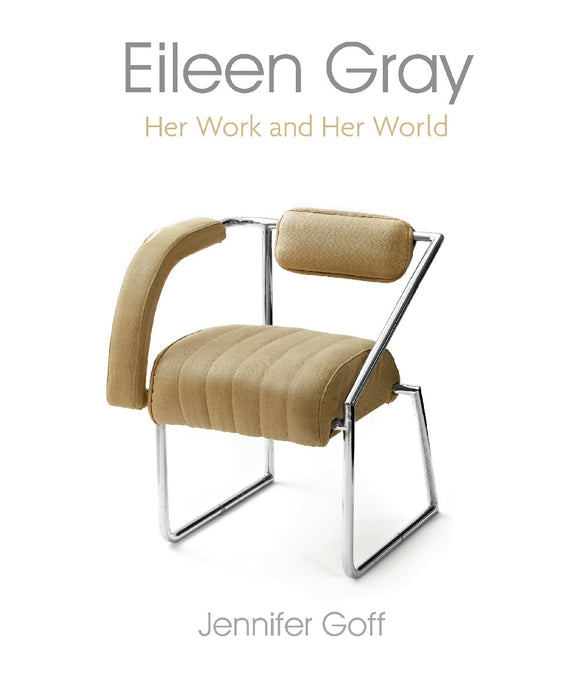 A white cover with a photography of a stylish metal and cream chair in the centre. Above is the title and subtitle in thin grey and cream letters.