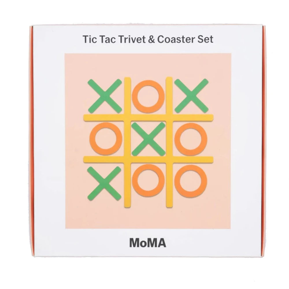Tic Tac Trivet & Coaster Set - Warm Colors